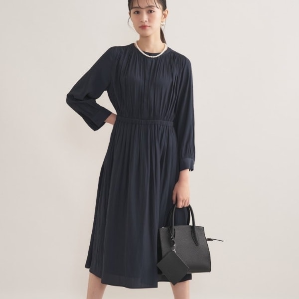 インディヴィ（INDIVI）/【洗える／セレモニー】ギャザーフレアワンピース