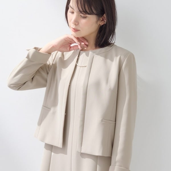 インディヴィ（INDIVI）/【上品光沢／セレモニー／SETUP可能】切り替えデザインジャケット