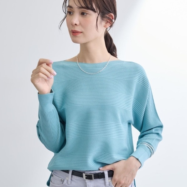 インディヴィ（INDIVI）/【洗える／キレイ色】体型カバー無縫製ニット_4
