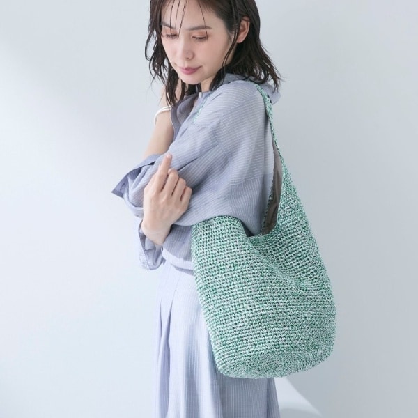 インディヴィ（INDIVI）/【大人カジュアル】メタリックかぎ編みボトルバッグ