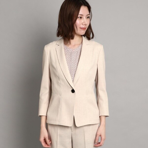 クード シャンス/【洗える日本製通勤スーツセットアップ対応】リネンライクストレッチ テーラードジャケット クード シャンス/【洗える日本製通勤スーツセットアップ対応】リネン