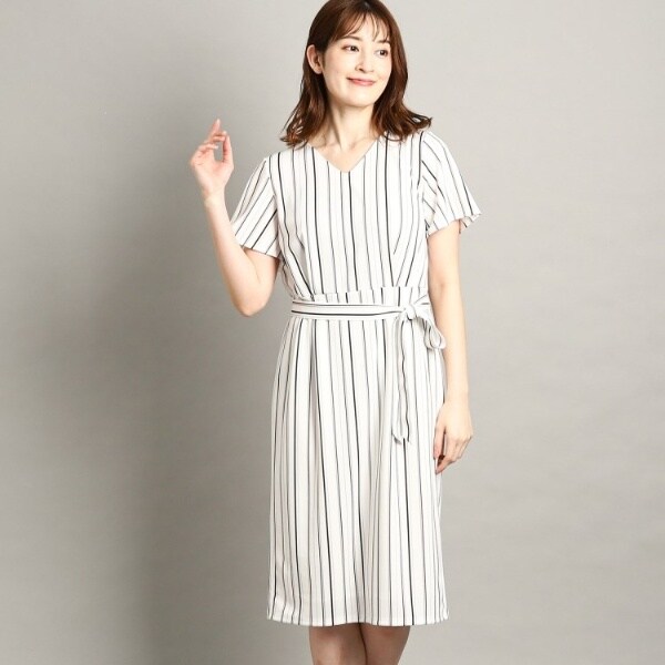 クード シャンス（COUP DE CHANCE）/【ラクに着られる日本製洗える】ランダム調ストライプ柄ワンピース