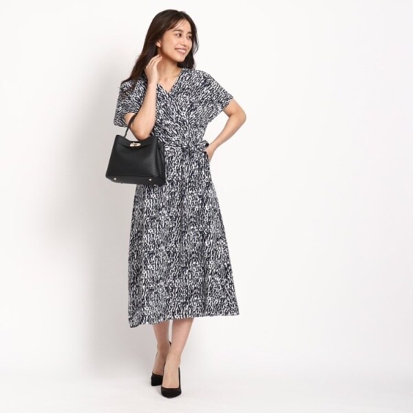 クード シャンス（COUP DE CHANCE）/【洗える／ジオメトリック柄】上品なカシュクール風デザインワンピースの通販は 11,440円