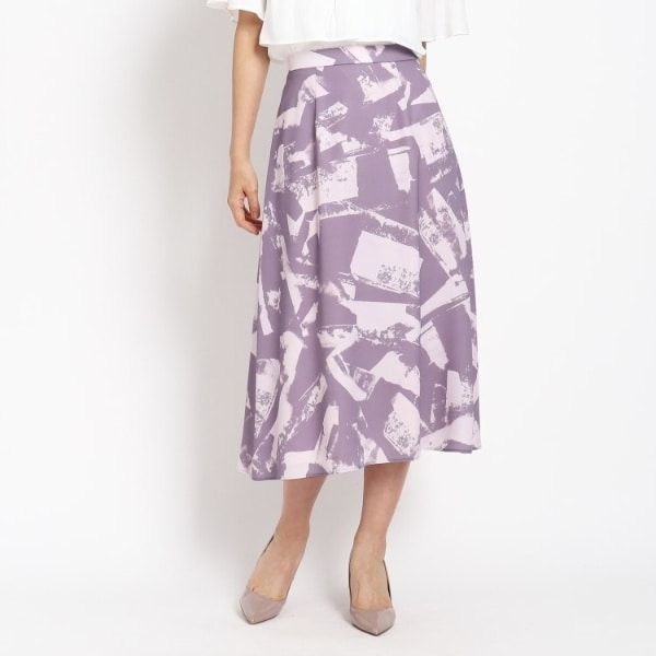 クード シャンス（COUP DE CHANCE）/【洗える／ウエストゴム入り】幾何柄フレアスカート