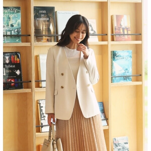 クード シャンス（COUP DE CHANCE）/【洗える】ノーカラーダブルジャケット