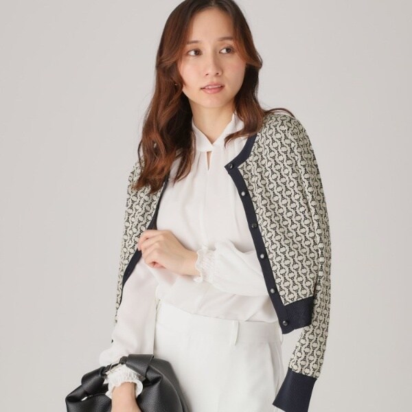 【NEW】クード シャンス（COUP DE CHANCE）/【洗える／ショート丈】コーディネートのアクセントになるジャカードカーディガンの通販は