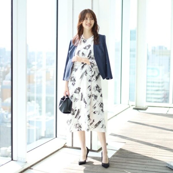 クード シャンス（COUP DE CHANCE）/【洗える／日本製】変形フラワー柄ワンピース