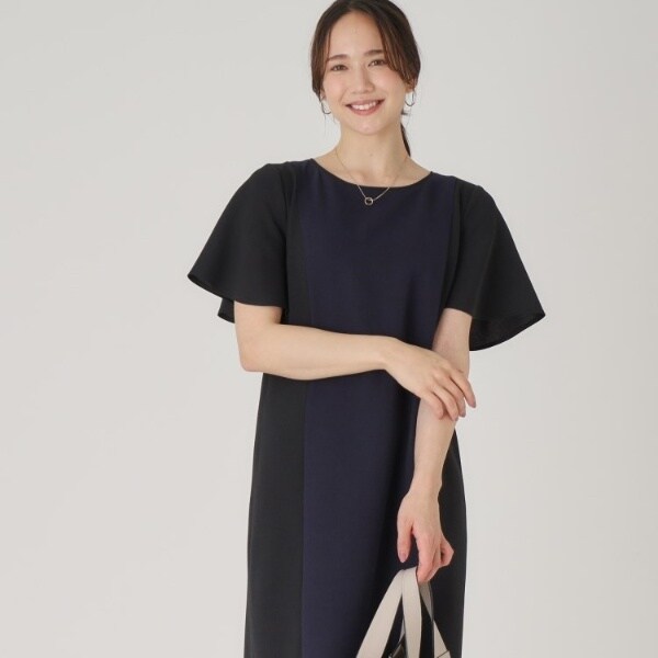 クード シャンス（COUP DE CHANCE）/【洗える／日本製】配色デザインワンピース