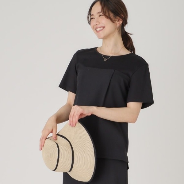 クード シャンス（COUP DE CHANCE）/【洗える／日本製／ビスチエレイヤード風／セットアップ可】異素材組合せのジャージプルオーバー