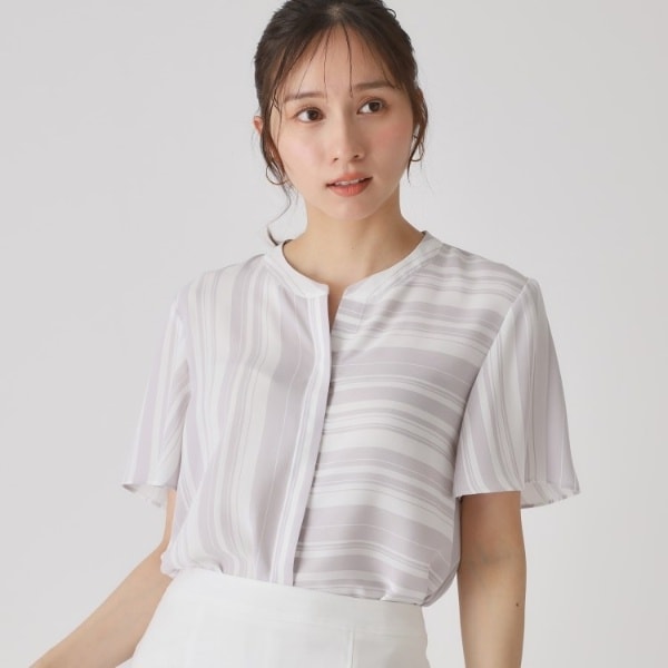 クード シャンス（COUP DE CHANCE）/【洗える／日本製】ストライプ×ボーダーブラウス
