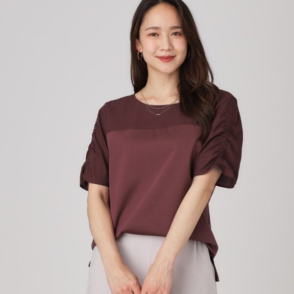 クード シャンス（COUP DE CHANCE）/【手洗い可／日本製】異素材組合せのジャージトップス