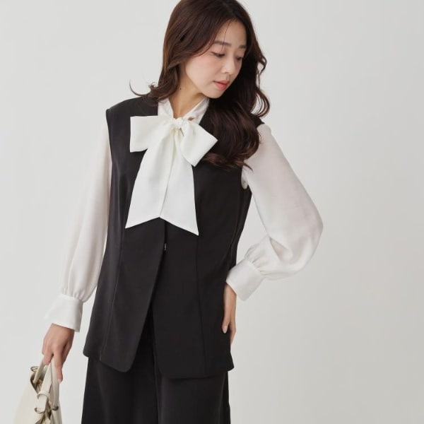 クード シャンス（COUP DE CHANCE）/【手洗い可／日本製】カラーレスジレ