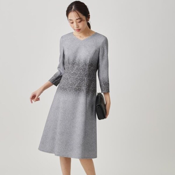 クード シャンス（COUP DE CHANCE）/【手洗い可／日本製】レース柄プリントワンピース