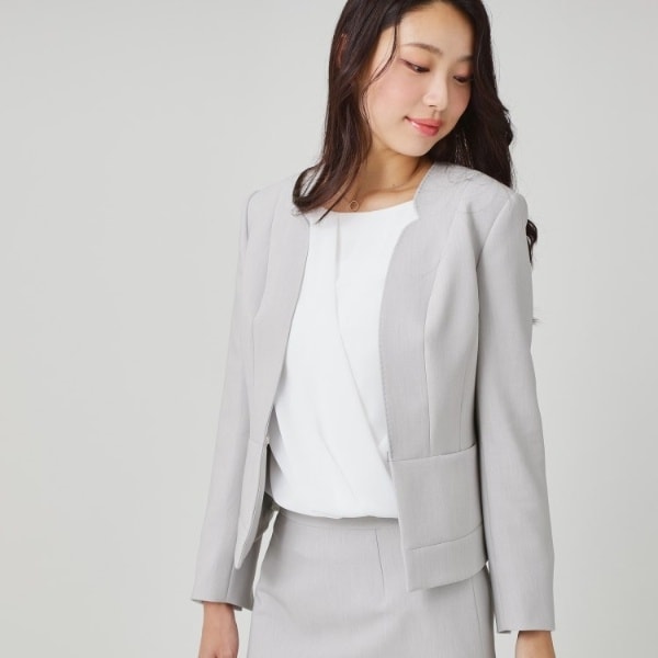 クード シャンス（COUP DE CHANCE）/【手洗い可／日本製／スーツ可】拘りシルエットのカラーレスジャケット