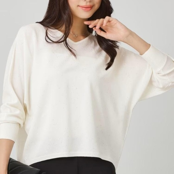 クード シャンス（COUP DE CHANCE）/【手洗い可】スパンコール入りニットトップス