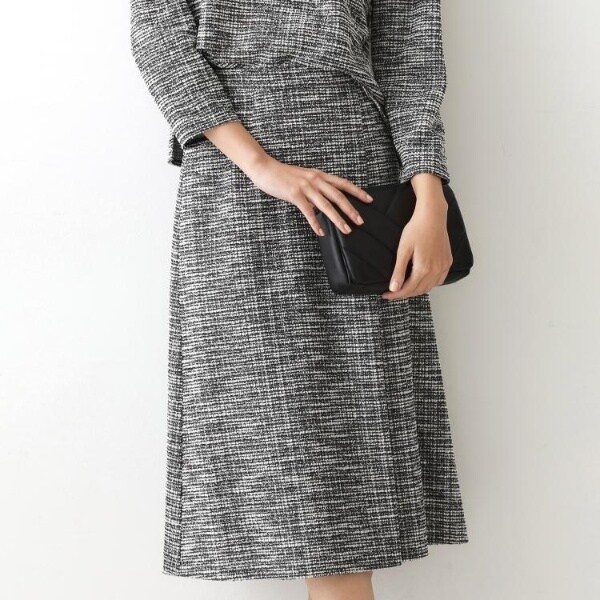 クード シャンス（COUP DE CHANCE）/【手洗い可／日本製／ジャージ素材／セットアップ可】タック入りフレアースカート