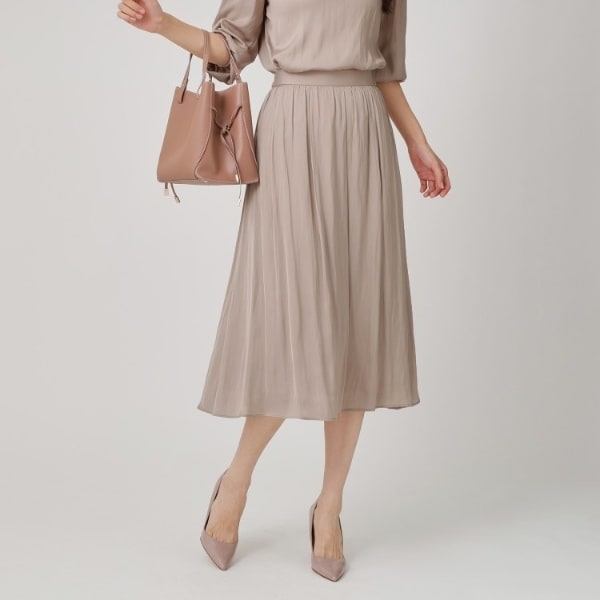 クード シャンス（COUP DE CHANCE）/【手洗い可／ウエストゴム／セットアップ可】エアリーなギャザースカート