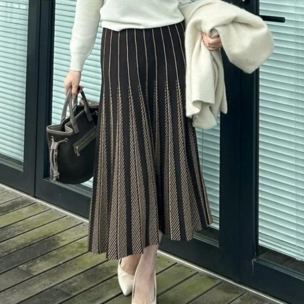 クード シャンス（COUP DE CHANCE）/【手洗い可】ニットフレアスカート