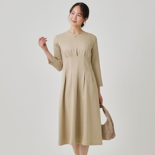 クード シャンス（COUP DE CHANCE）/【手洗い可／日本製】タックデザインワンピース