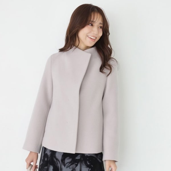 クード シャンス（COUP DE CHANCE）/【日本製】スタンドカラーのショート丈コート