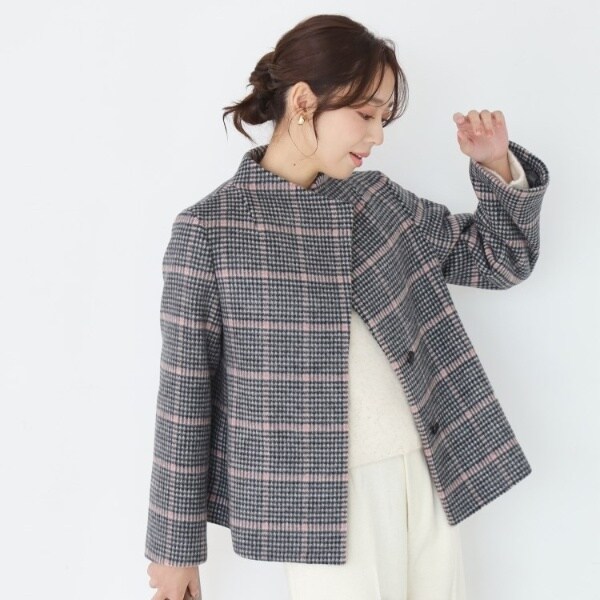 クード シャンス（COUP DE CHANCE）/【日本製】スタンドカラーのショート丈コート