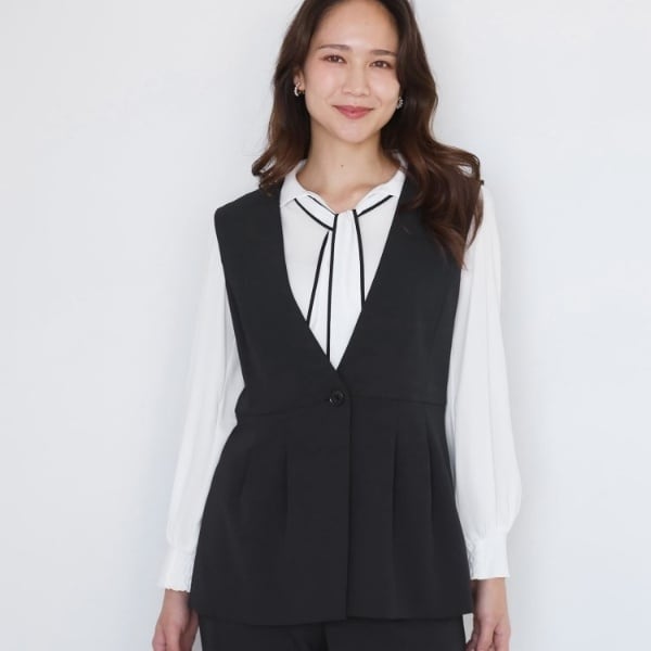 【NEW】クード シャンス（COUP DE CHANCE）/【手洗い可／日本製／伸縮性／セットアップ可】カラーレスのジレ