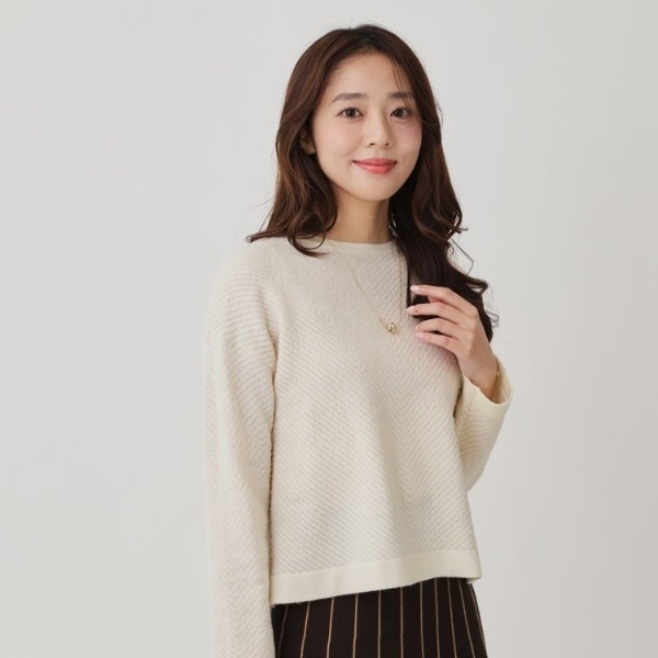 クード シャンス（COUP DE CHANCE）/【手洗い可】ジャガートニットトップス