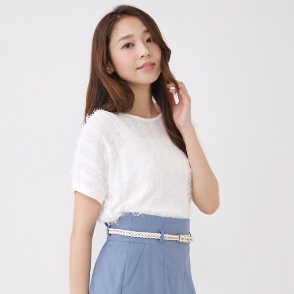 クード シャンス（COUP DE CHANCE）/【手洗い可】フリンジニットトップス_4