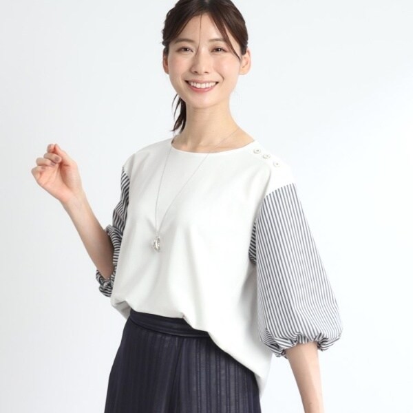 リフレクト（Reflect）/【夏SALE／人気商品の夏バージョン！UVカット／接触冷感／洗える】ストライプスリーブカットソーの通販は
