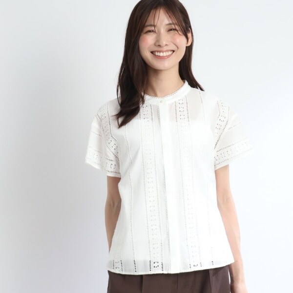 リフレクト（Reflect）/【SALE／手洗い可能】涼しげ刺繍レースブラウスの通販は 4,777円