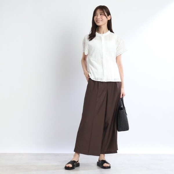 リフレクト（Reflect）/【SALE／手洗い可能】涼しげ刺繍レースブラウス 