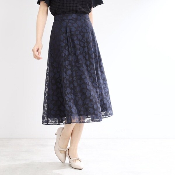 リフレクト（Reflect）/【手洗い可】幾何柄オパールフレアスカート