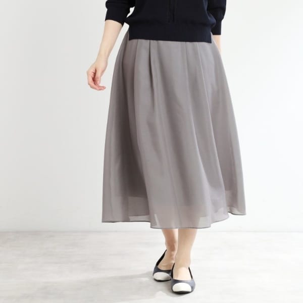 リフレクト（Reflect）/【夏SALE／マシンウォッシュ可／春から夏まで着られる】シアーフレアスカート