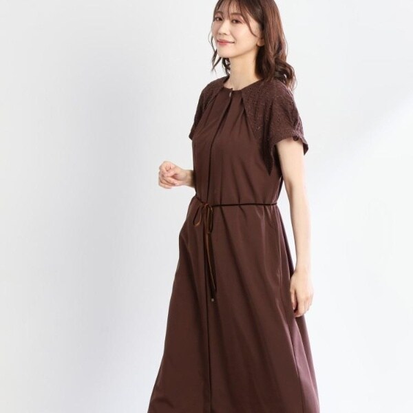 【かよこ品】リフレクト ワンピース 11号 リフレクト（Reflect）/カットワークレーススリーブワンピースの通販は