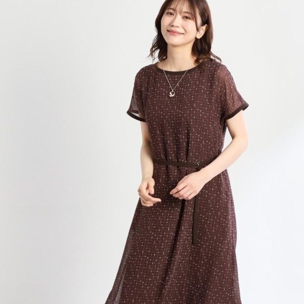 リフレクトワンピース フォーマル／入卒／付属リボン付き】スリーブデザインジョーゼット