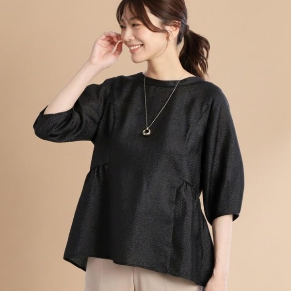 リフレクト（Reflect）/【すっきり見え！長め丈】ペプラムデザインシアーブラウス