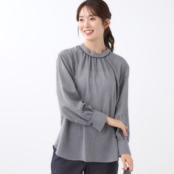 リフレクト（Reflect）/【長め丈／ドライタッチ】ガンクラブチェック柄ブラウス