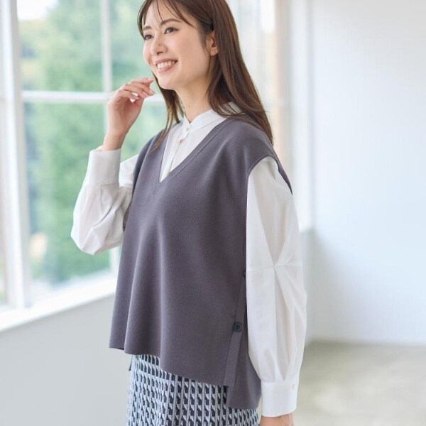 リフレクト（Reflect）/【WEB先行カラーあり／セットアップ可】Vネックニットベスト