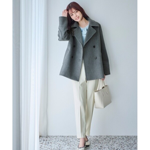 インデックス（index）/《5colorS−Lsize》ウール混 ステンカラーピーコートの通販は 8,870円