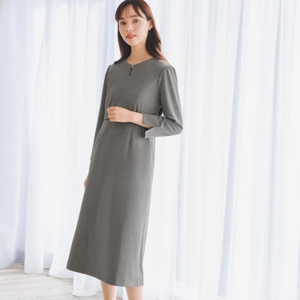 インデックス（index）/ストレッチキーネックワンピース【洗濯機OKイージーアイロン】