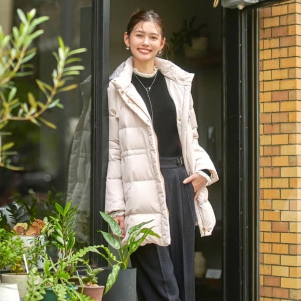 インデックス（index）/KAWADAダウンドロストミドルコート【撥水洗濯機OK2WAY静電気防止裏地】《XS〜3L》