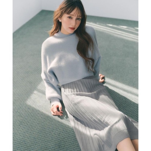 【NEW】インデックス（index）/ラメフェザープルオーバーセット ニットワンピース【洗濯機OK】《XS〜LL》