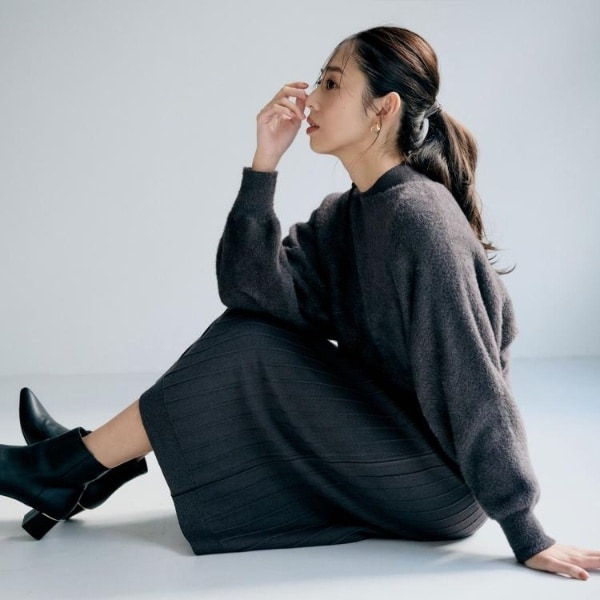 【NEW】インデックス（index）/ラメフェザープルオーバーセット ニットワンピース【洗濯機OK】《XS〜LL》