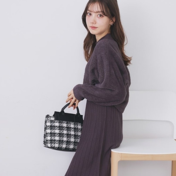 【NEW】インデックス（index）/ラメフェザープルオーバーセット ニットワンピース【洗濯機OK】《XS〜LL》