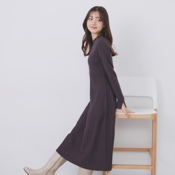 【NEW】インデックス（index）/ラメフェザープルオーバーセット ニットワンピース【洗濯機OK】《XS〜LL》