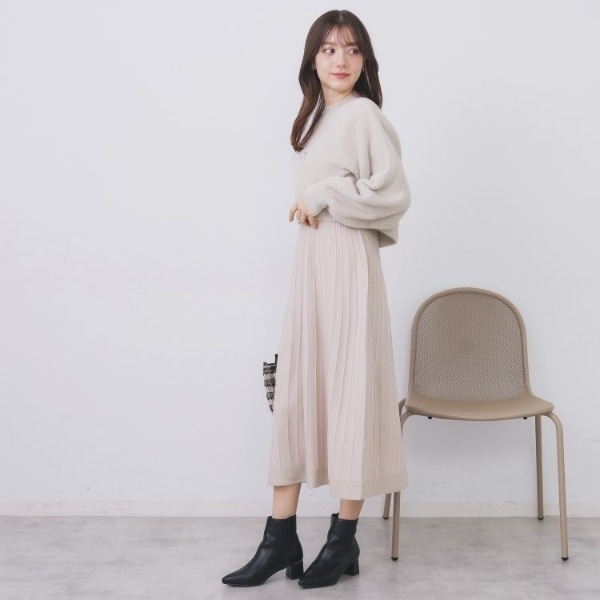 【NEW】インデックス（index）/ラメフェザープルオーバーセット ニットワンピース【洗濯機OK】《XS〜LL》