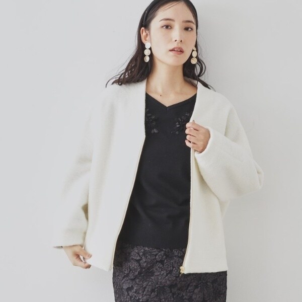 スーナウーナ（SunaUna）/【日本製／イタリアンエアリー／ジップ付】V