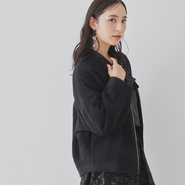 スーナウーナ（SunaUna）/【日本製／イタリアンエアリー／ジップ付】Vネックブルゾン