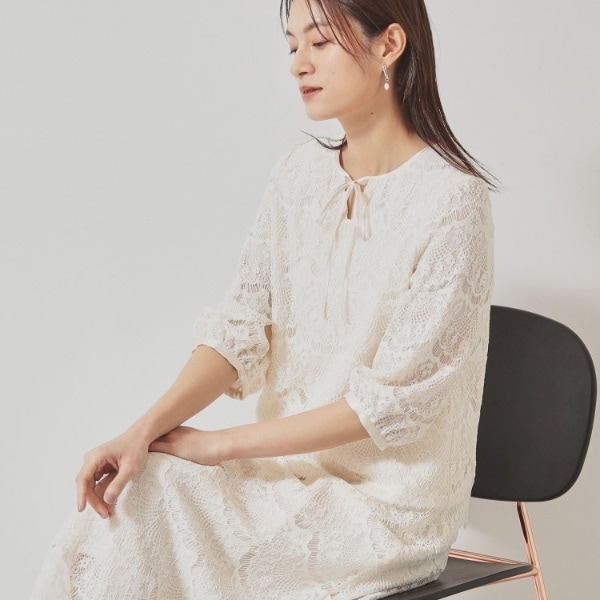 レース 長袖 シャツ ワンピース 透け感 清楚 シンプル ドレス 白 レース 長袖 シャツ ワンピース 透け感 清楚 シンプル ドレス 白