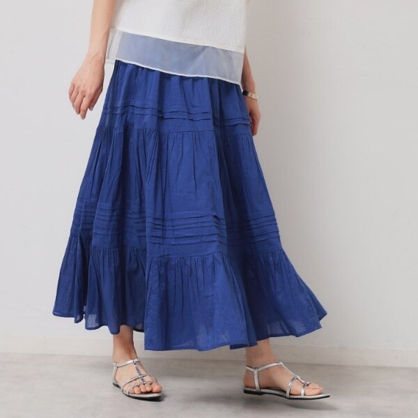 スーナウーナ（SunaUna）/【軽い着心地／インド綿】ティアードロングスカート